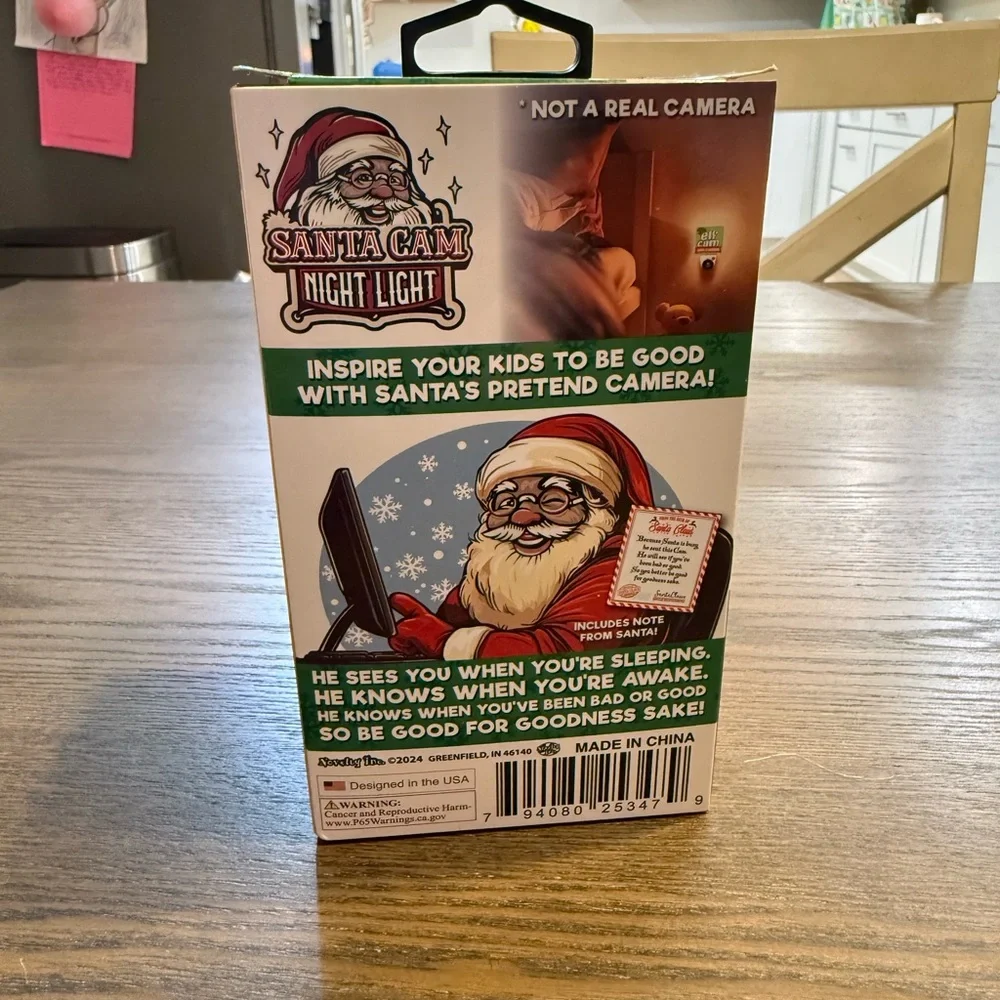 Elf Cam Santa Is Watching Night Light - White/Red